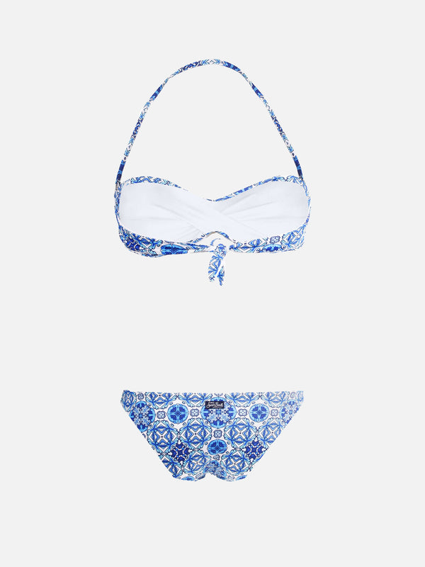 Bandeau bikini optical print