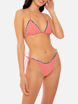 Damen-Triangel-Bikini mit Gingham-Print