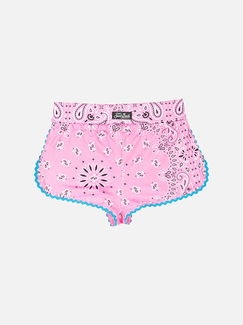 Mädchen-Strandshorts mit Bandana-Print