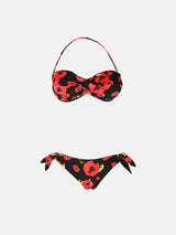 Bandeau-Bikini mit Blumenmuster