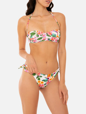 White bikini with colorful flowers print - MC2 Saint Barth