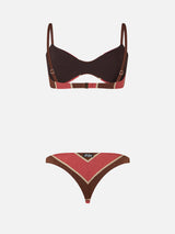 Gestreifter Lurex-Bralette-Bikini für Damen May Romy