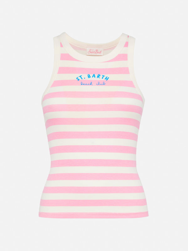 Ada striped ribbed cotton tank top