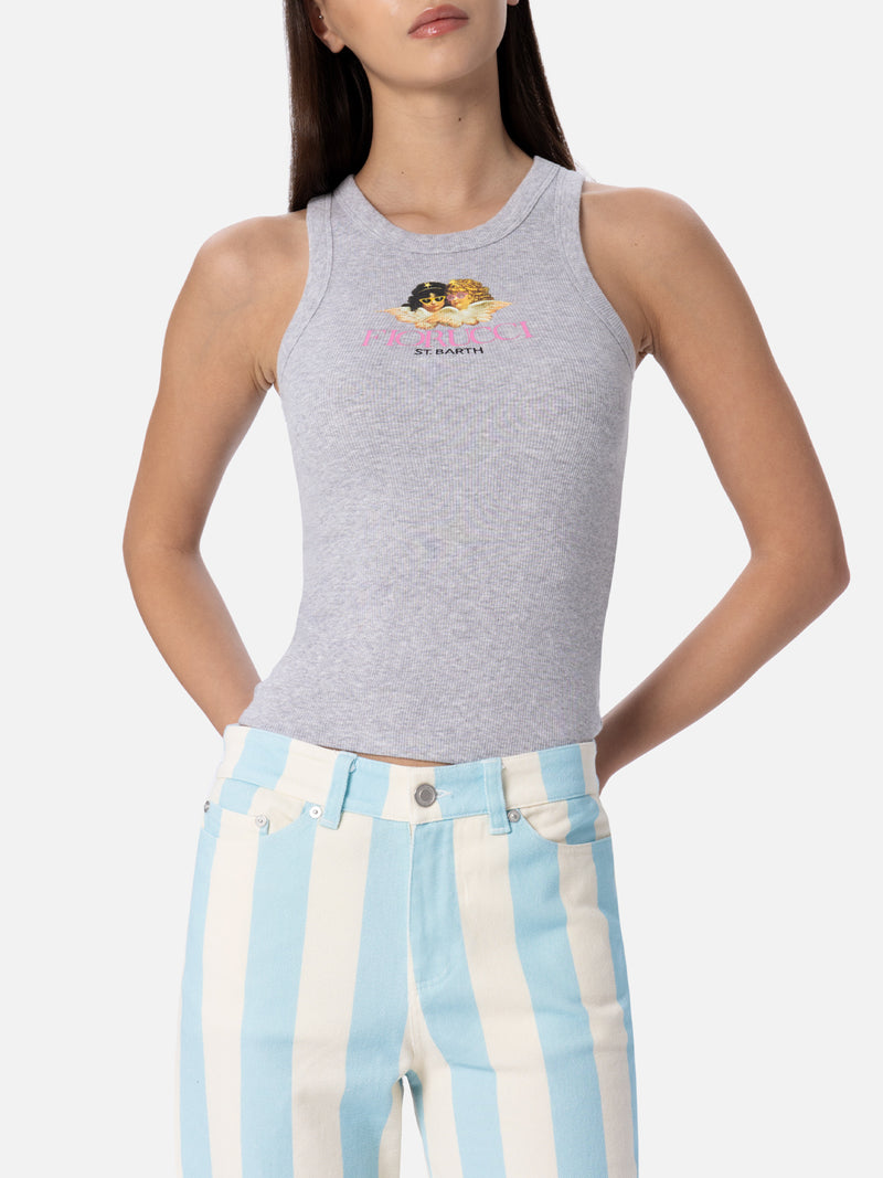 Woman rib-knit cotton tank top | FIORUCCI SPECIAL EDITION