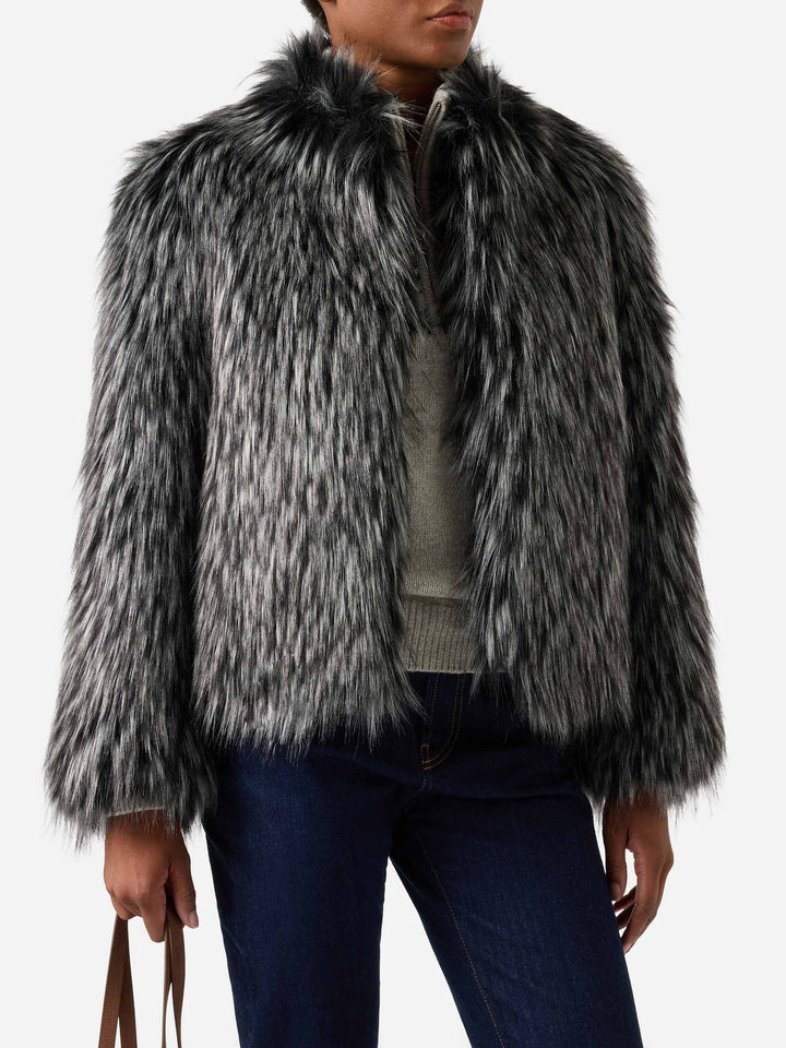 Veste en fausse fourrure Artika effet renard argenté 