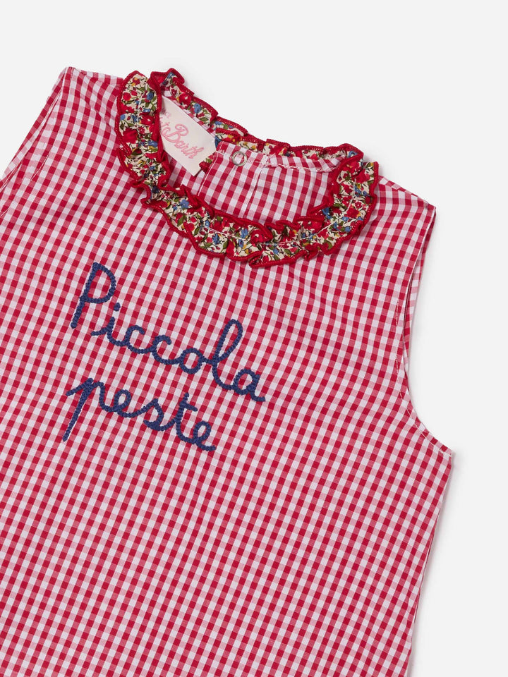 Abbie top and bloomer set with Piccola peste embroidery | Made with Liberty Fabric