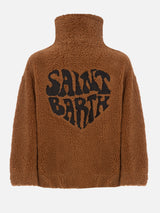 Bomber da donna effetto montone Abel con colletto e stampa cuore Saint Barth