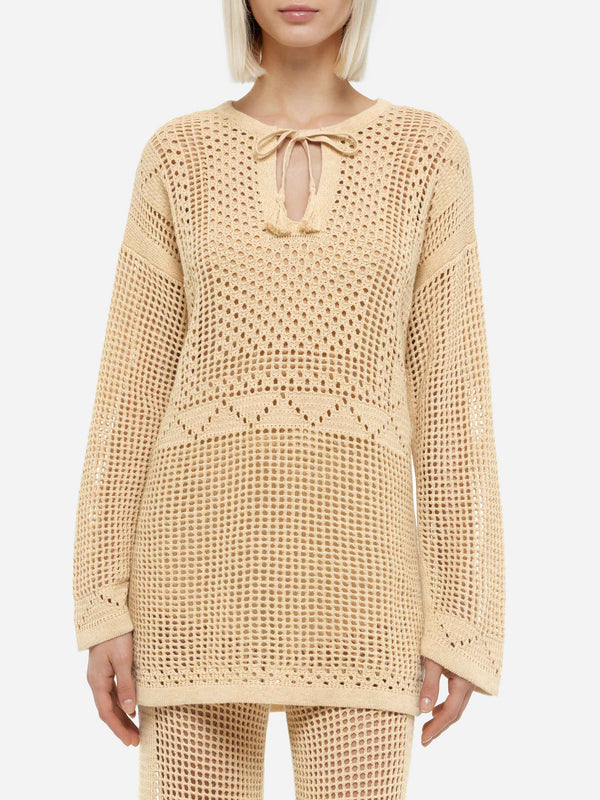 Alicia crochet mesh tunic