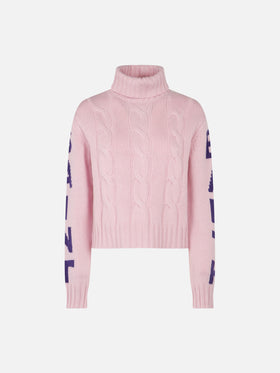 Adler Jr Rollkragenpullover mit Zopfmuster und Saint Barth Jacquard