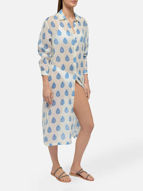 Abito maxi in ramia con stampa paisley Adeline