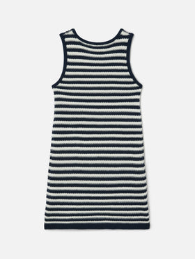 Audie pure cotton striped dress with logo embroidery and sea details