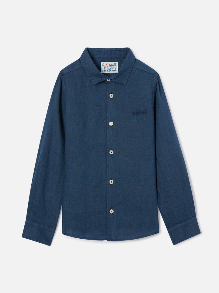 Chemise Agnes bleu marine en lin 