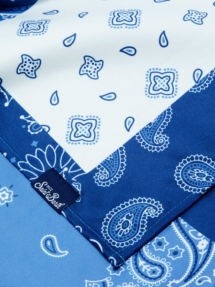 Aidan beach towel with foulard print and logo
