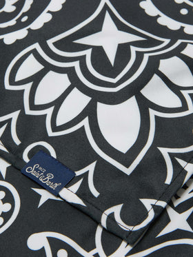 Aidan beach towel with bandana print and logo