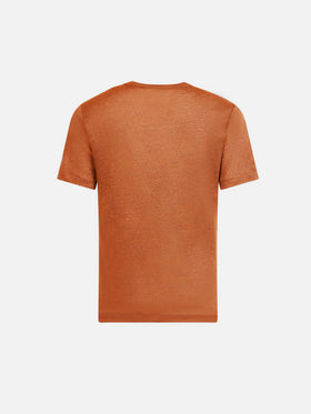 Orangefarbenes Leinen-Jersey-T-Shirt von Alex