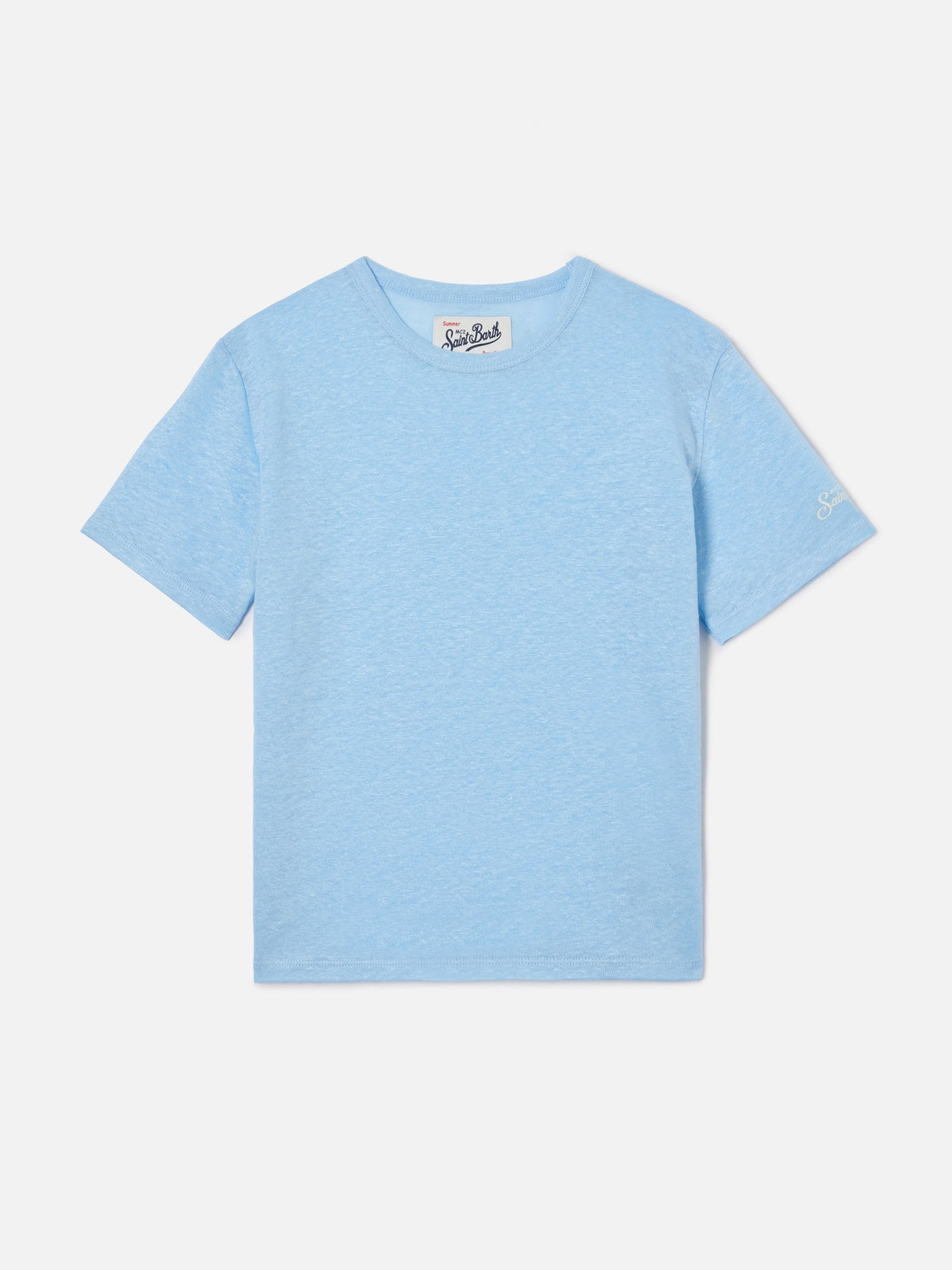 Alex t-shirt in light blue pure linen
