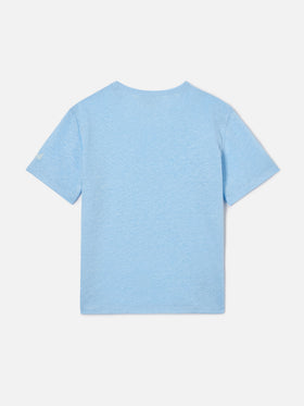 Alex t-shirt in light blue pure linen