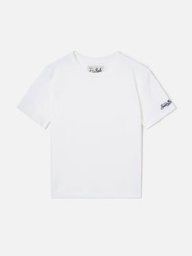 Alex t-shirt in white pure linen