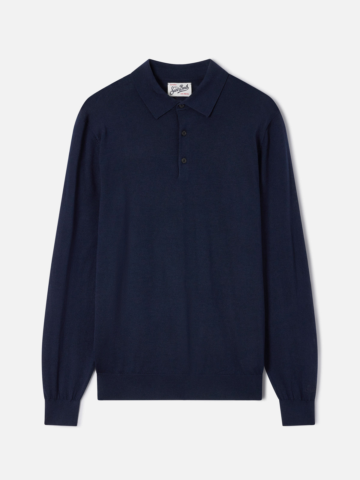 Polo Alfie in Navy blue Merino 