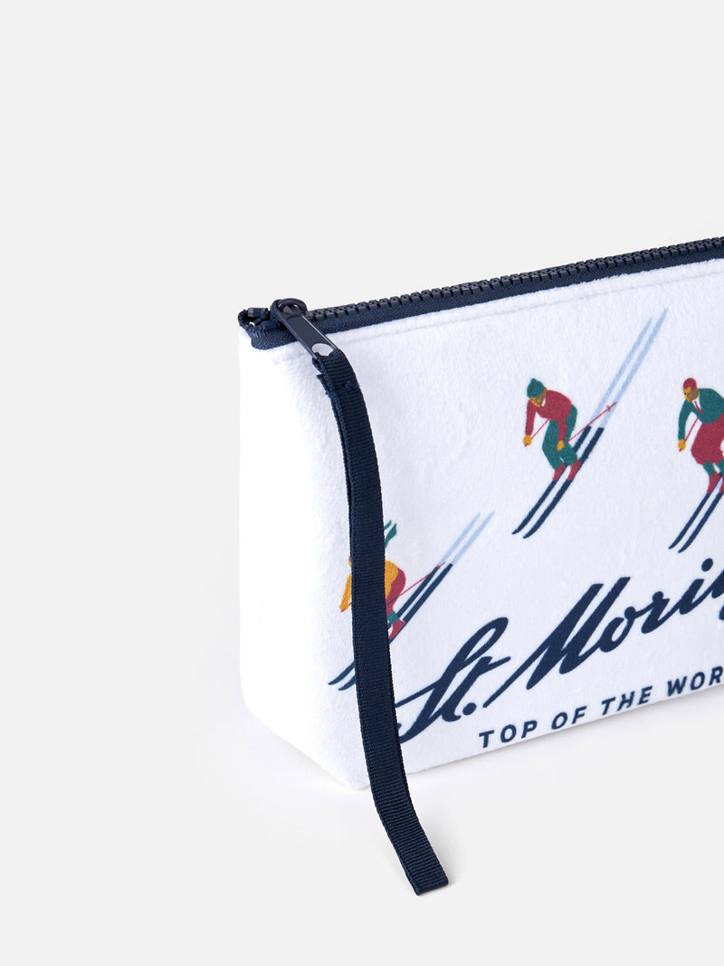 Wooly pochette Aline with St. Moritz placed print | ST. MORITZ TOP OF THE WORD SPECIAL EDITION