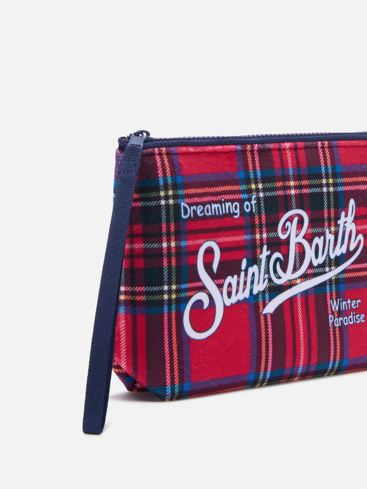 Aline pochette con estampado tartán 