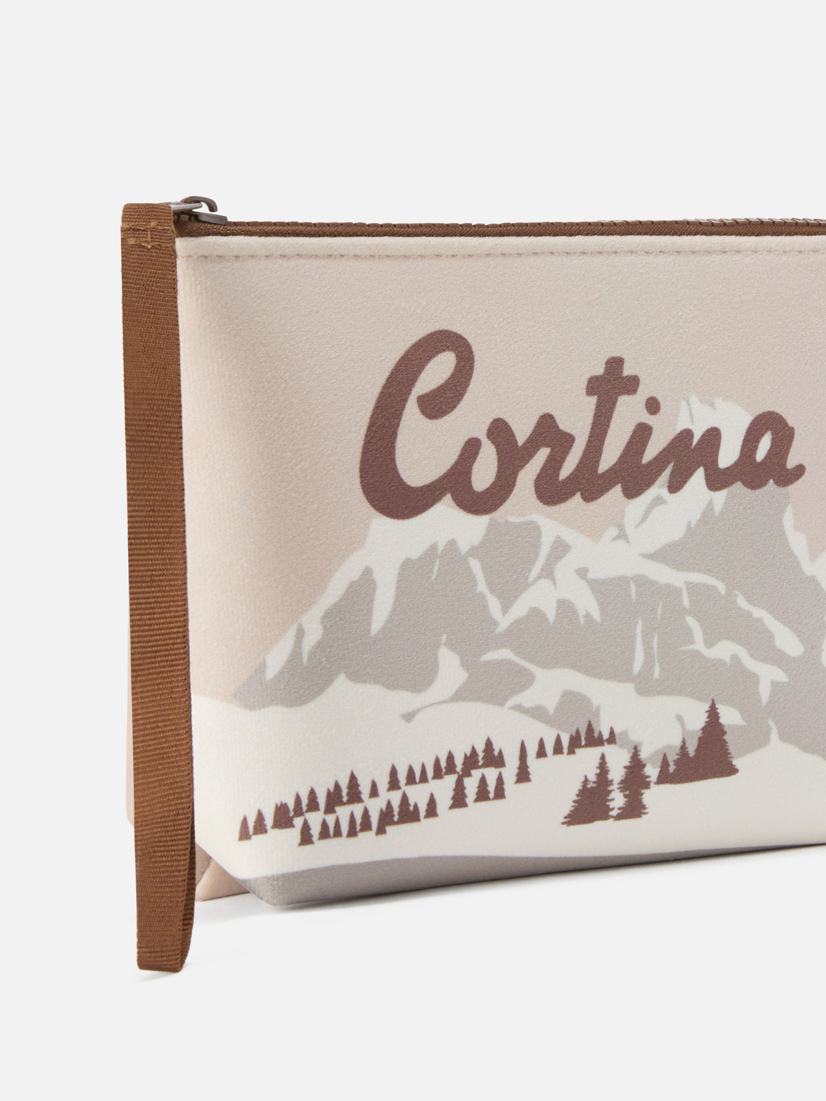 Pochette Aline beige con stampa Cortina