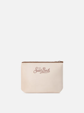 Pochette Aline beige con stampa Cortina