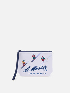 Aline pochette écru avec imprimé St. Moritz | Special edition 