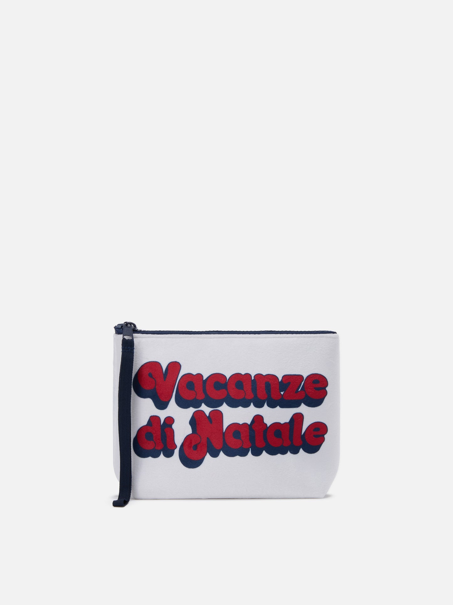 Aline-Pouch aus weißem Wollimitat mit Weihnachtsmotiv | VACANZE DI NATALE SPECIAL EDITION