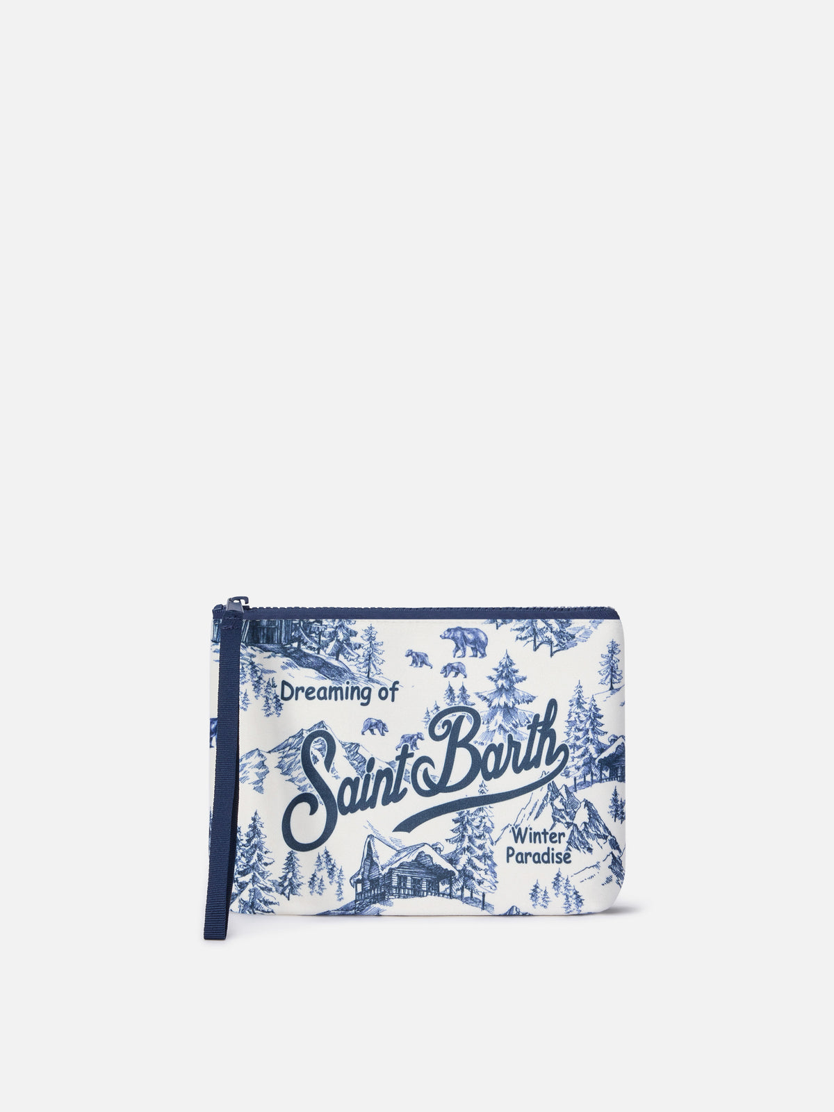 Aline pochette blanc cassé avec imprimé toile de jouy winterland 