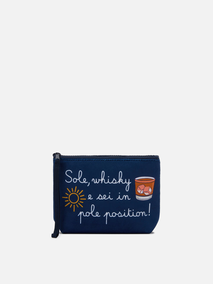 Pochette in lana Aline con stampa Sole, whisky... | VACANZE DI NATALE EDIZIONE SPECIALE