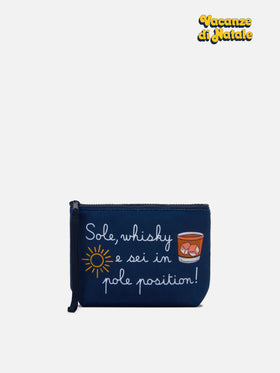 Pochette in lana Aline con stampa Sole, whisky... | VACANZE DI NATALE EDIZIONE SPECIALE