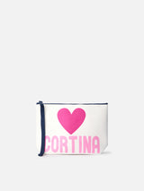 Wollpochette Aline mit Love Cortina-Print