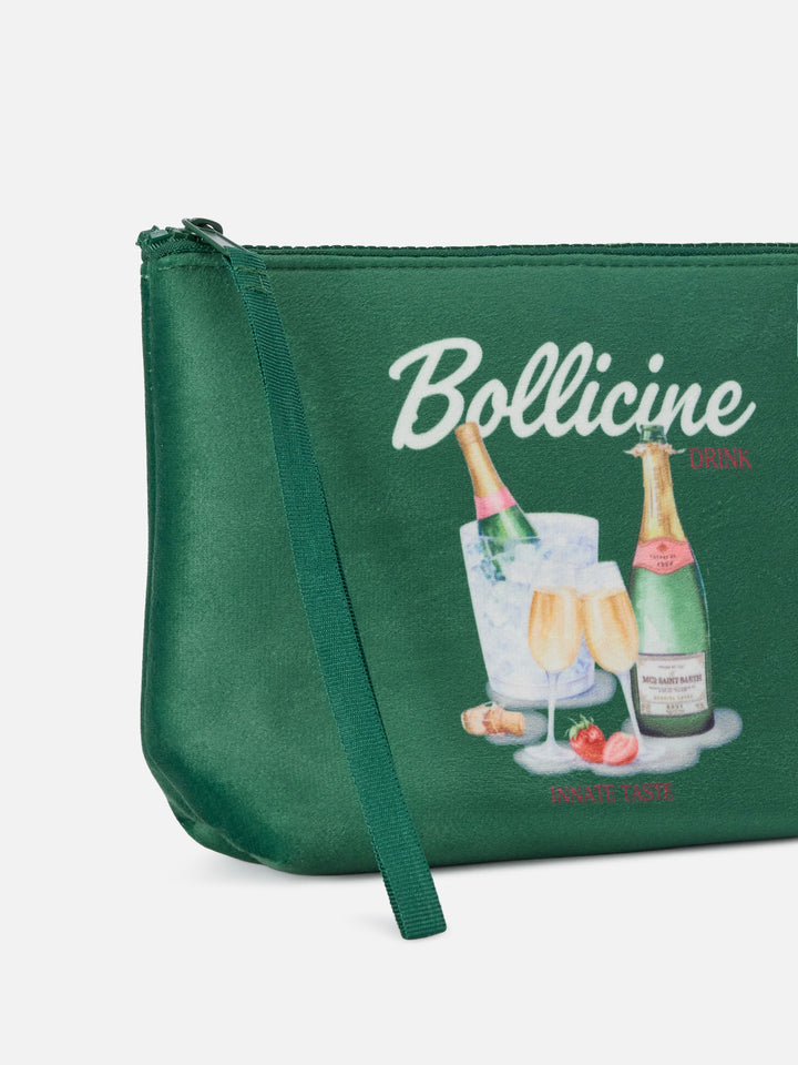 Vert Aline pochette avec imprimé Bollicine 