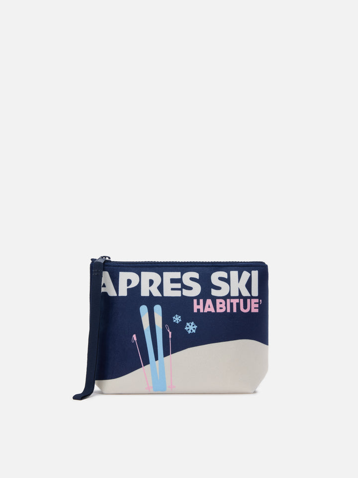 Pochette Aline effetto lana con stampa Après ski 