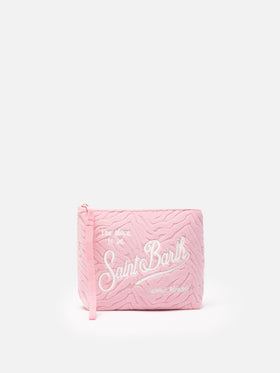 Aline pink zebra embossed terry pochette - MC2 Saint Barth