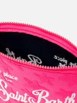 Aline fuchsia stars embossed terry pochette