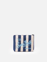 Aline striped embossed terry pochette