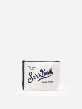 Aline off-white linen pochette - MC2 Saint Barth
