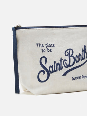 Pochette Aline in lino bianco