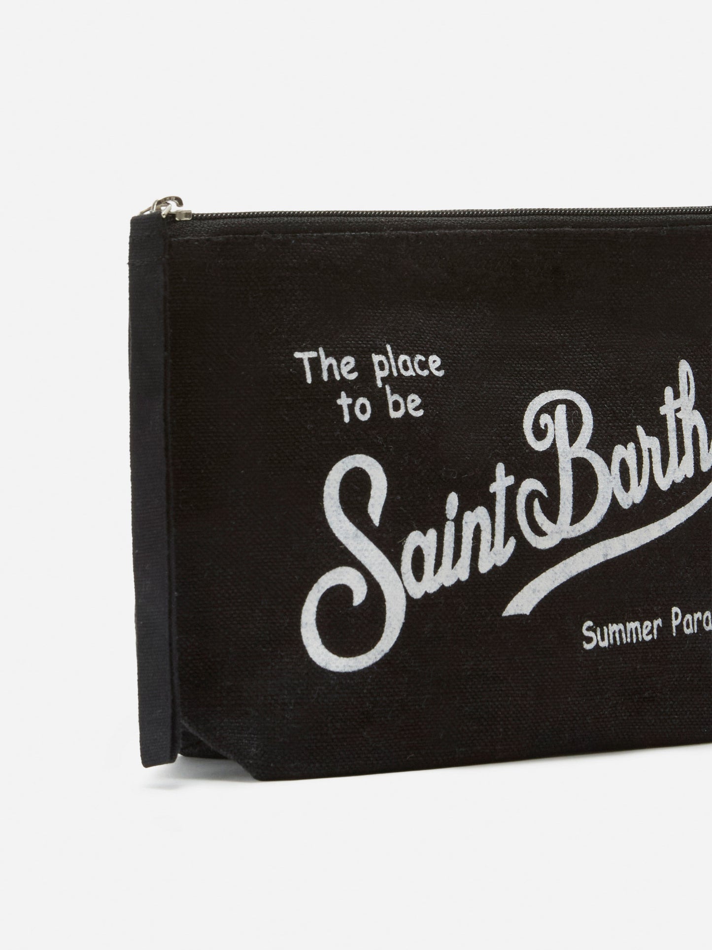 Pochette Aline in lino nero tinta unita