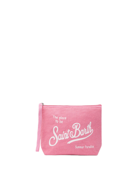 Pochette Aline in lino rosa
