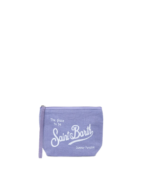 Aline lila Leinen-Pochette