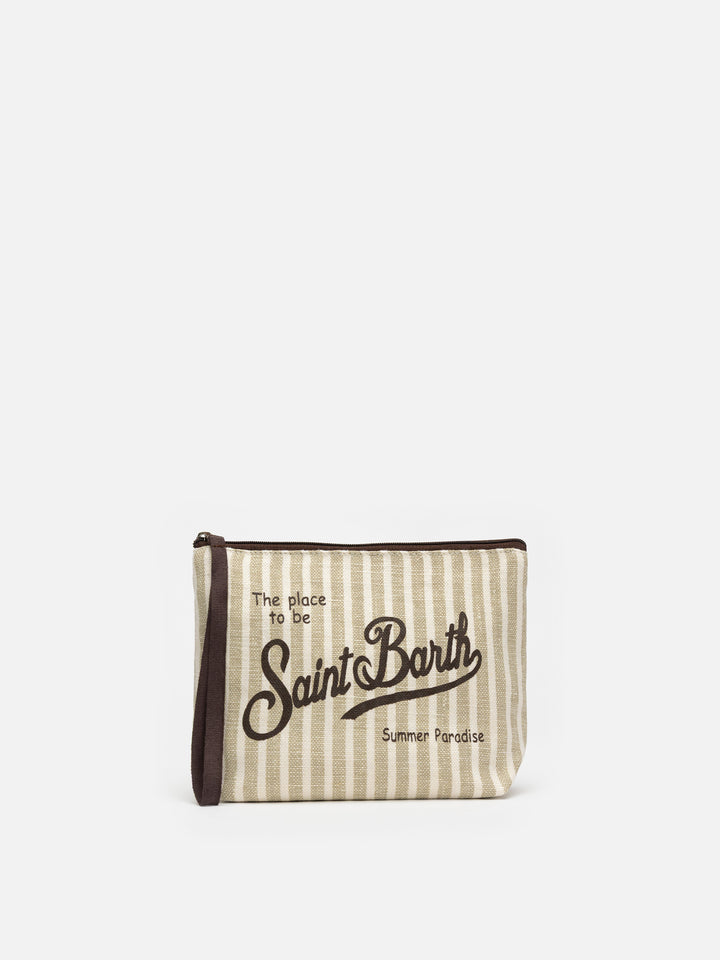 Aline gestreifte Leinenpochette