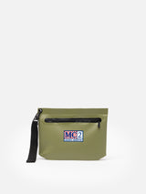 Pochette Aline verde militare water-resistant