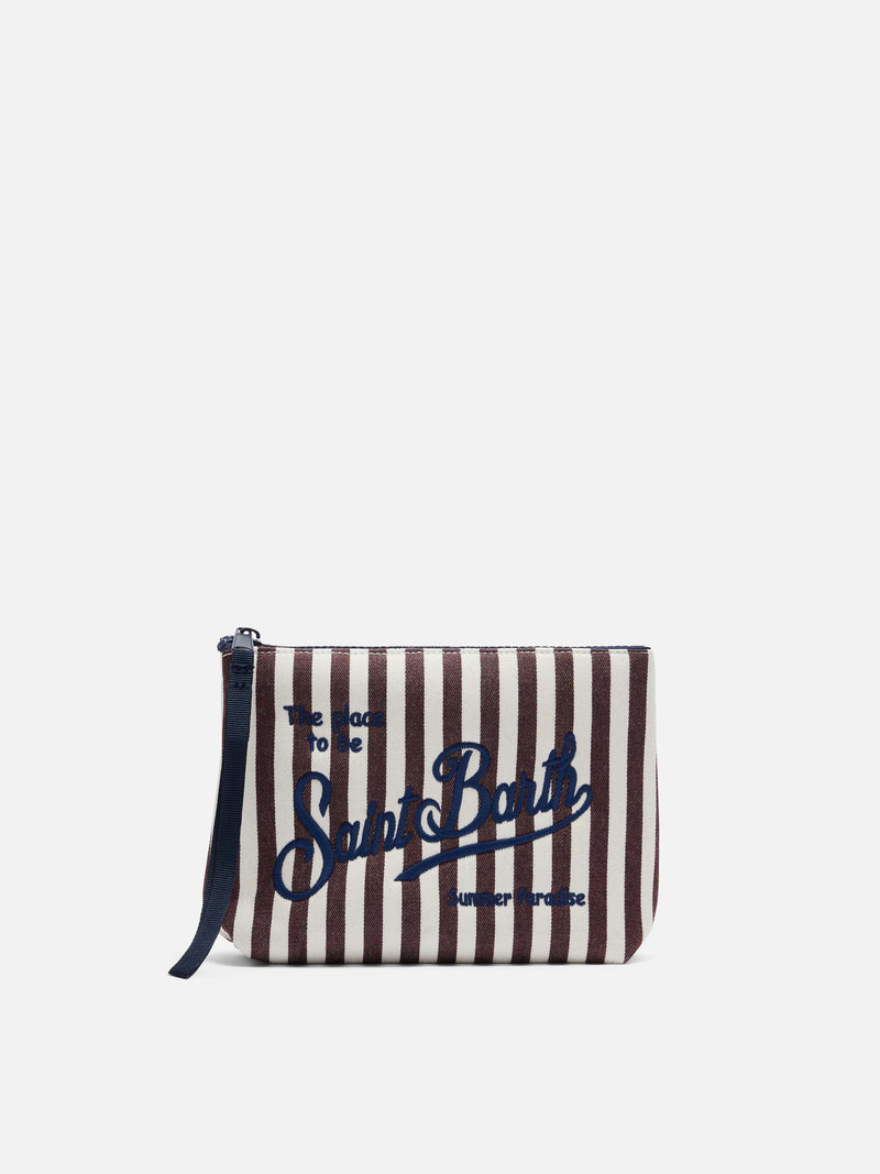 Aline striped denim effect pochette