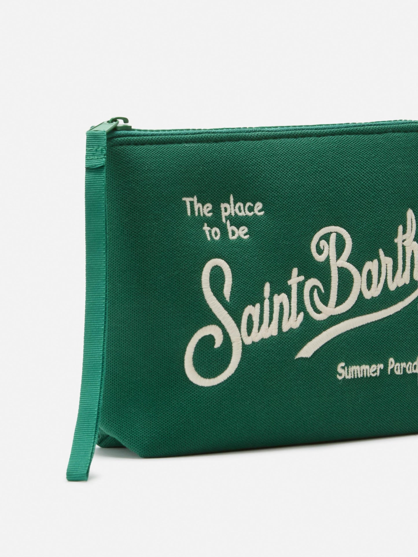 Pochette Aline verde con effetto piquet