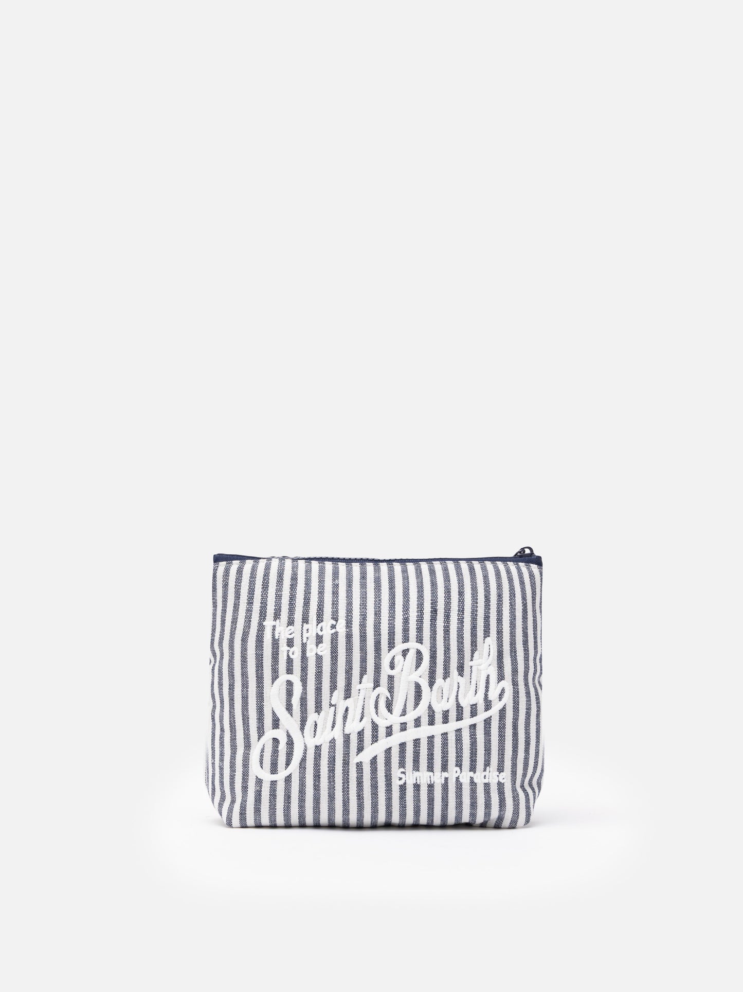 Aline Soft cotton linen pochette with striped print