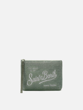 Pochette Aline Lurex verde acqua con effetto lurex