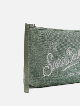 Pochette Aline Lurex verde acqua con effetto lurex